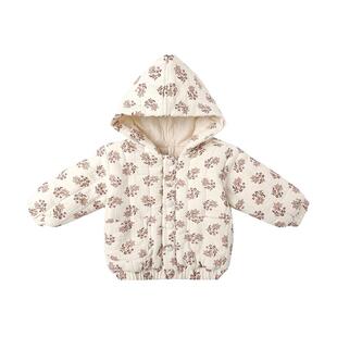 Quincy Mae儿童棉服秋冬连帽外套舒适保暖宝宝棉服外出服男女童款