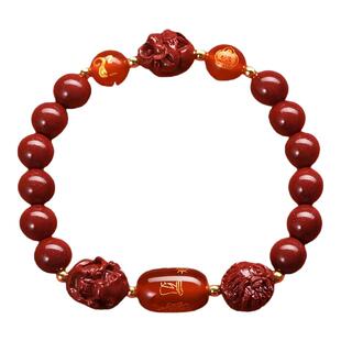 【普陀山直发】2026年马年朱砂手串正品男士本命年三合六合手链女