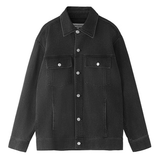 [商场同款]美特斯邦威牛仔外套男春夏季新款翻领美式宽松夹克