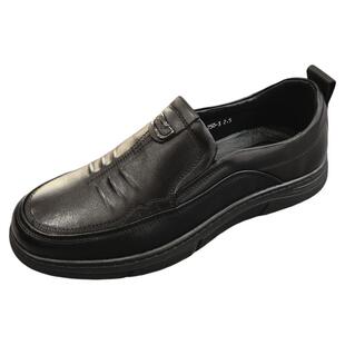 头层牛皮西瑞鸟男鞋2025秋新款商务休闲皮鞋一脚蹬爸爸鞋软底防滑