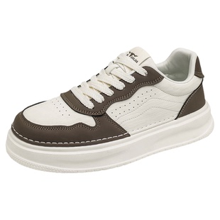 公牛世家板鞋男款2026新款春季休闲增高鞋男士厚底防滑百搭运动鞋