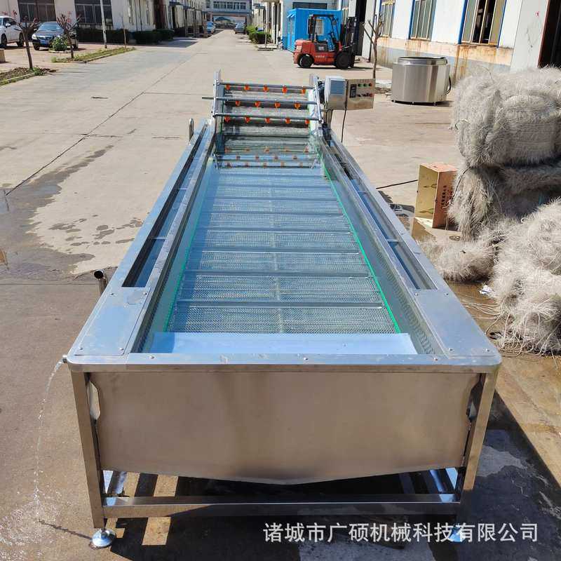 全自动车厘子清洗机 气泡式樱桃清洗设备 工厂连续草莓清洗风干线