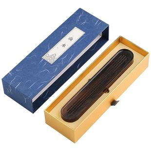 禅意香盒卧香炉 木质沉香线香香插檀香盒 家用室内熏香炉供佛香炉