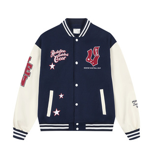维动星驰棒球服男外套冬潮流运动美式夹棉保暖上衣青少年休闲夹克