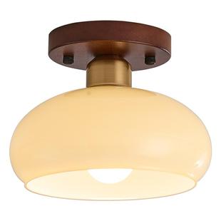 箭牌中古风过道灯走廊灯奶油复古包豪斯温馨入户衣帽间阳台吸顶灯