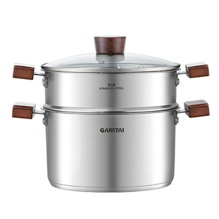 特厚316不锈钢汤锅小蒸锅家用煮粥煮面锅蒸煮熬汤锅燃气电磁炉锅