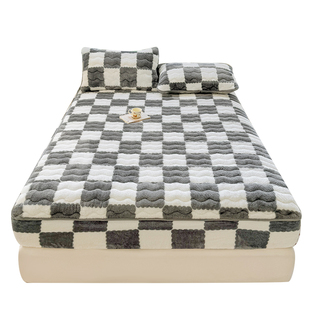 秋冬新款加厚夹棉床笠单件保暖牛奶绒床套泰迪绒床垫保护套