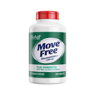 美国MoveFree益节维骨力氨糖软骨素高钙片中老年护关节绿瓶240粒