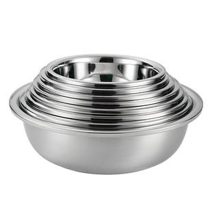 304不锈钢洗菜盆面盆厨房商用大号圆盆 食堂大菜盆和面盆圆形斗盆