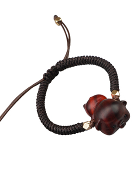 隐山檀木猪猪手链生肖手绳情侣