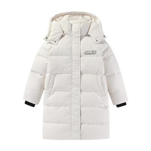 雪中飞童装儿童羽绒服女童2025新款大童时尚男童长款洋气滑雪外套