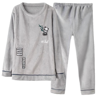 男士加厚法兰绒大码套装