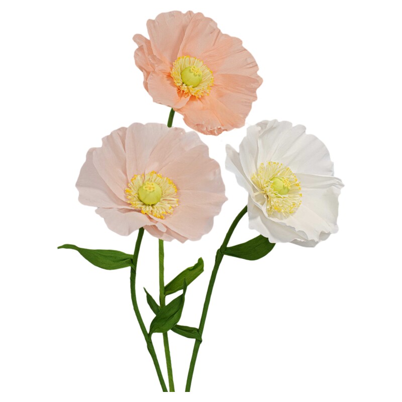 虞美人大纸艺花装饰花橱窗美陈商场装饰花艺活动布置巨型仿真纸花