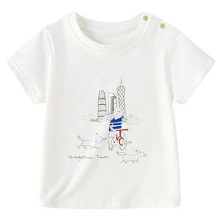 babylove亲子装t恤夏季薄款母子母女婴儿短袖百搭上衣宝宝夏装