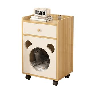 床头柜猫窝一体猫床小型卧室床边柜置物架储物柜四季猫舍