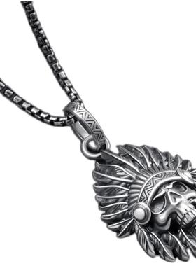 海盗船银饰项链女复古时尚锁骨链