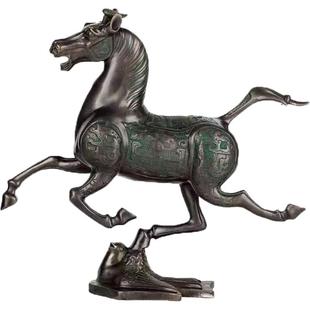 黄铜仿古青铜器马踏飞燕中式摆件家居客厅玄关办公室高档摆件礼品