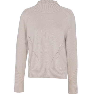 浅秋休闲半高领宽松打底套头毛衣