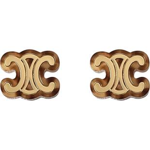 法式小香风2026新款爆款耳环女欧美独特夸张双C耳坠耳钉复古耳饰