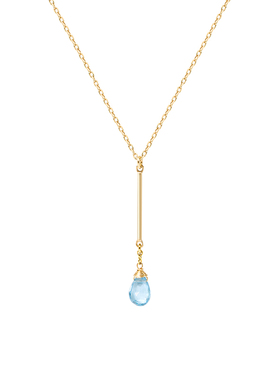 小众瑞士水滴托帕石镀金长银