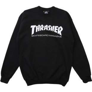现货 潮玩艺 THRASHER SKATE MAG CREW 定番滑板字母印花圆领卫衣