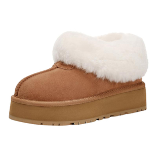 St&Sat/星期六冬季牛反绒雪地靴厚底增高保暖毛毛鞋女SSC4118C7W