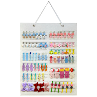 儿童发夹收纳神器壁挂式大容量首饰抓夹挂墙女童发卡毛毡发饰挂袋