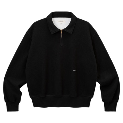 半拉链纯色加绒保暖复古卫衣