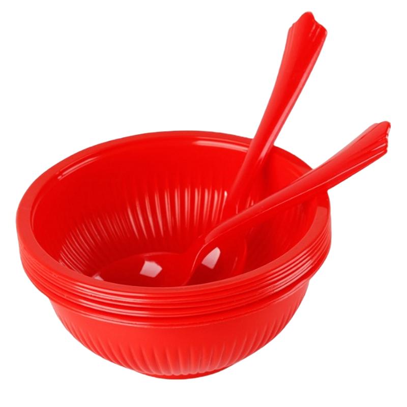 结婚礼纪婚庆用品婚宴一次性纸杯带牙签筷子红色塑料碗红杯红勺子