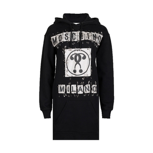 moschino/莫斯奇诺女全棉连帽连衣裙式卫衣女士春夏XY奥莱D