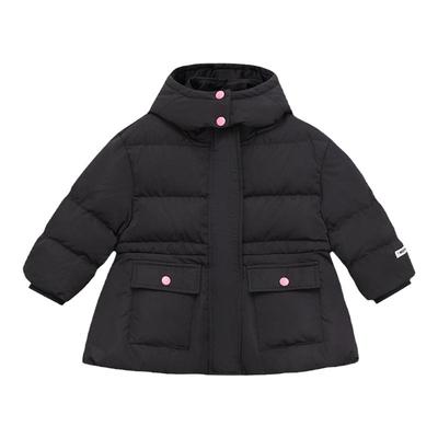 moomoo童装女童羽绒服秋冬高级收腰裙摆羽绒服女童中长款外套冬装