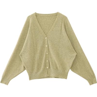 瑞尔单排扣V领开衫针织外套