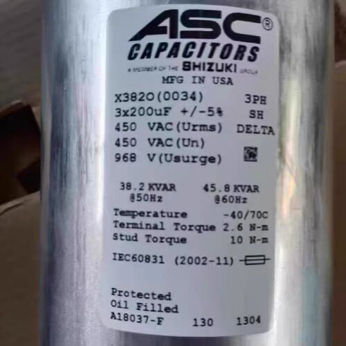 议价全新ASCX38200034三相电容3x200uF