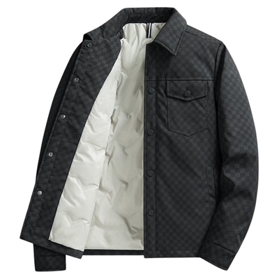 罗蒙冬季棋盘格子羽绒服外套