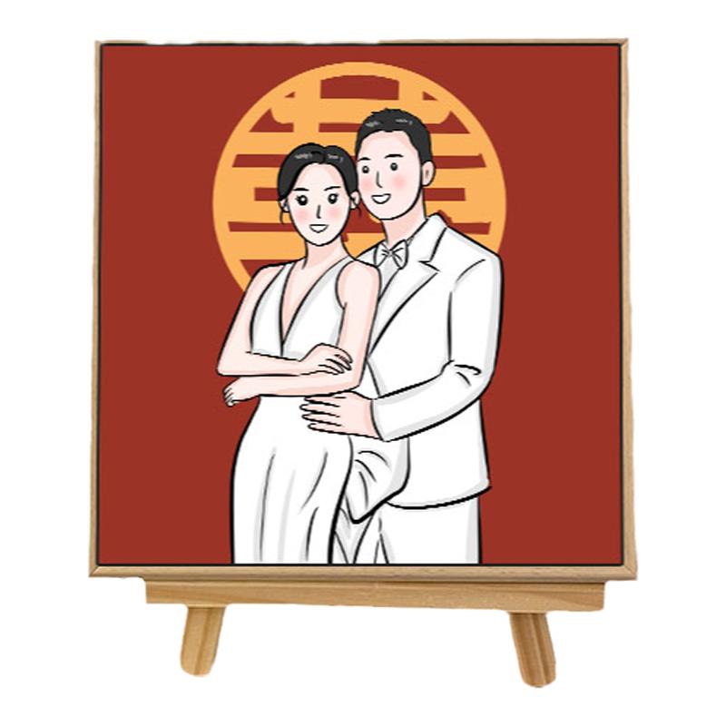 DIY情侣画像礼物手绘Q版