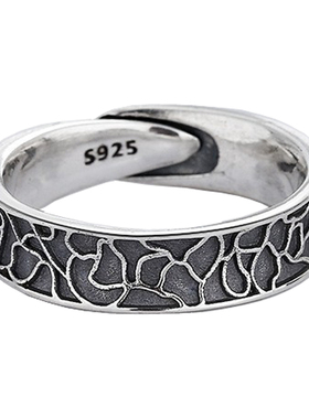 百搭开口复古纯银食指欧美女戒指