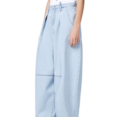 Fabrique 浅色水洗香蕉牛仔裤女夏季新款蓝色裤子女