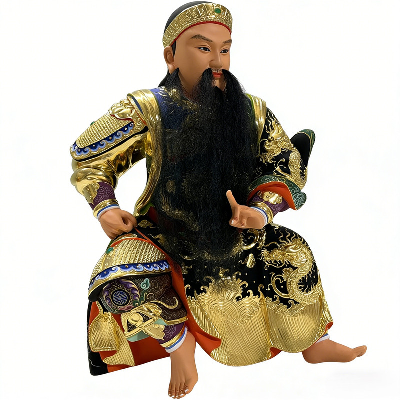 玄天上帝12寸脱身神像香樟木雕刻