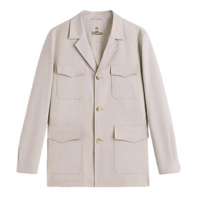 金利来秋季新款男SOLOTEX 抽绳收腰西装领中长商务休闲夹克男外套