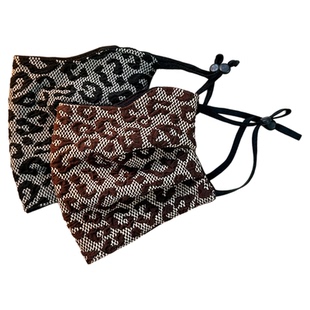 秋冬季口罩女士高颜值2025新款成人时尚豹纹加厚保暖防寒防风口罩