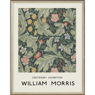 威廉莫里斯美式复古装饰画玄关过道法式挂画抽象花卉客厅小众壁画