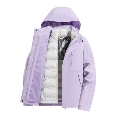 稻草人2025冲锋衣女士两件可拆卸户外保暖防风三合一羽绒冲锋衣男