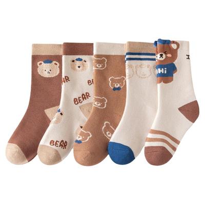 男童加绒袜子加厚毛圈中长筒棉袜