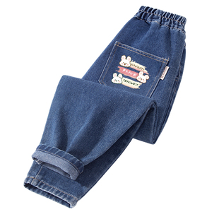 真维斯女童牛仔裤加绒2026新款一体绒女孩春装加厚春秋款儿童裤子