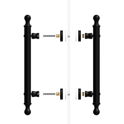 全铜美式复古实木门双开大门拉手黄铜门把手中式对开门拉手明装