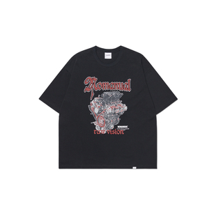 【明星同款】NOMANUAL短袖男夏季美式高街白色t恤情侣装纯棉宽松