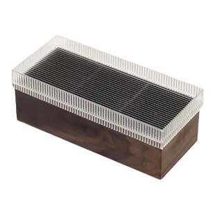 北美黑胡桃木亚克力收纳盒双层盒子文房四宝书法置物实木文玩盒子