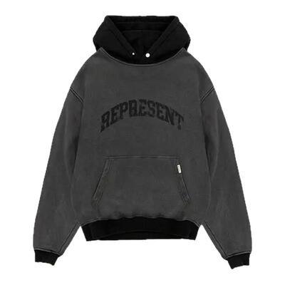 Represent 春夏款男士印花做旧套头连帽卫衣银泰百货精品 301596