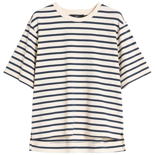 Weekend MaxMara 2026春夏新款女装条纹棉质短袖T恤5941036106&