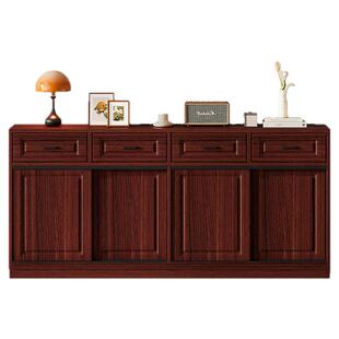 推拉门储物柜实木欧式餐边柜家用客厅现代简约定制玄关柜移门橱柜